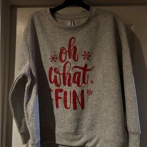 Gray 'Oh What Fun' Graphic Sweatshirt - Women's Sweater